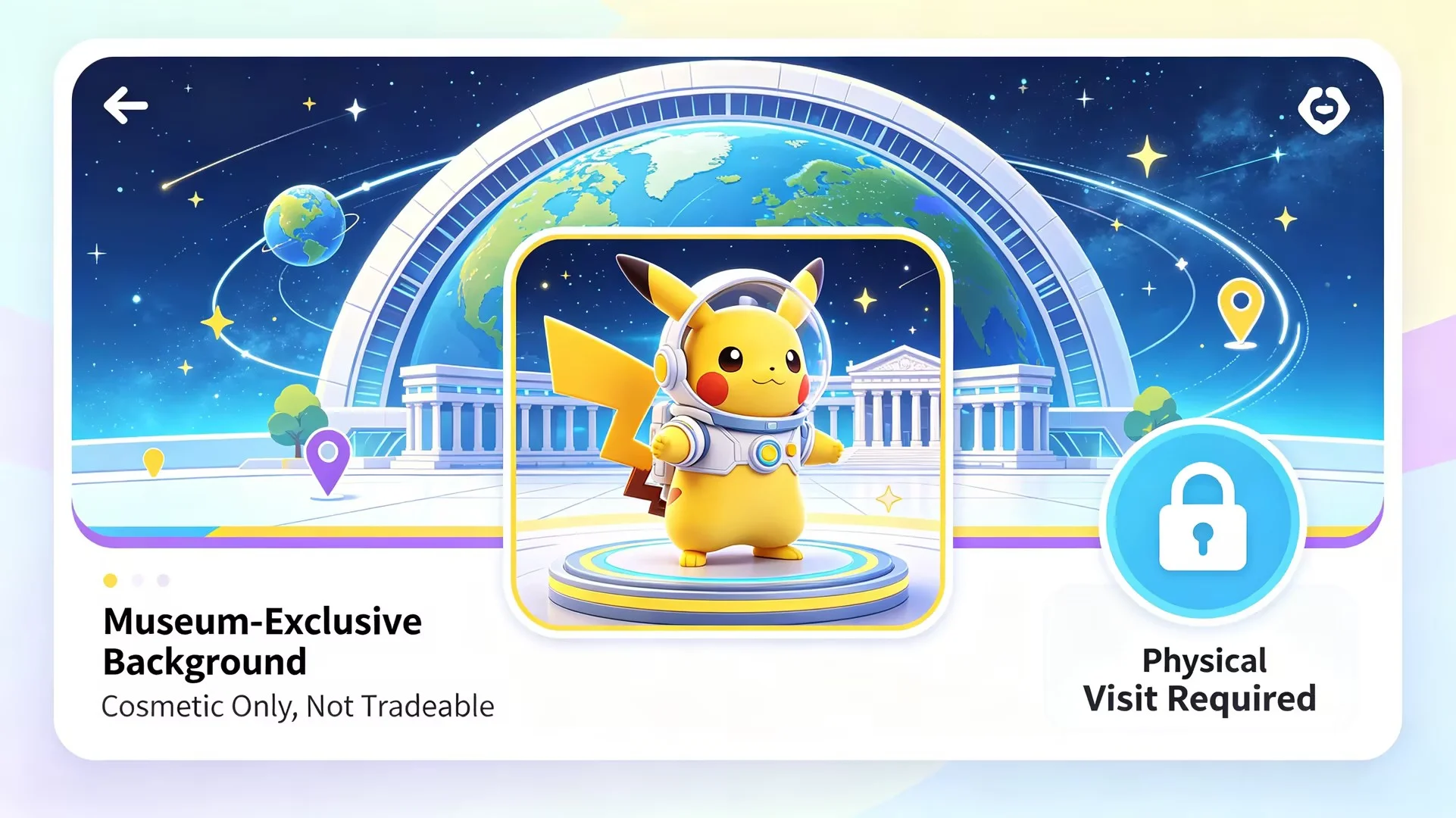 European museum exclusive background for Astronaut Pikachu
